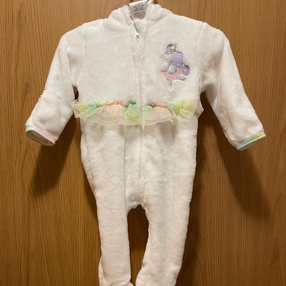 GIRLS WHITE FLEECE WINTER ROMPER PENELOPE MACK, LTD